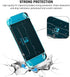 GLDRAM Case for Nintendo Switch OLED Model 2021 with Screen Protector and 10 Pcs Thumb Caps, Clear Protective Hard Cover for Switch OLED Console & JoyCon - Ultra-Slim & Dockable Skin (Blue)