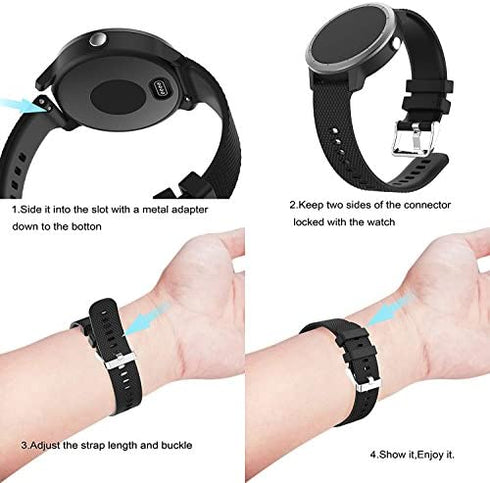 Anrir Vivoactive 3 Watch Band, 20mm Silicone Bands for Garmin Vivoactive 3/Forerunner 645 Music/Samsung Galaxy 42mm/Galaxy Watch 3 41mm/Galaxy Watch Active 2 40mm/44mm-Black