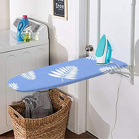 14x42 Inch Over-The-Door Ironing Board Replacement Pad/Cover,100% Cotton Iron Board Cover and Heavy-Duty Extra Thick Pad,Resists Scorching and Staining,Snugfit Ironing Board Cover