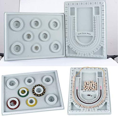 2 Pieces Beading Boards Bead Design Trays Necklace Bracelet Beading Jewelry Design Mats for DIY Jewelry Making