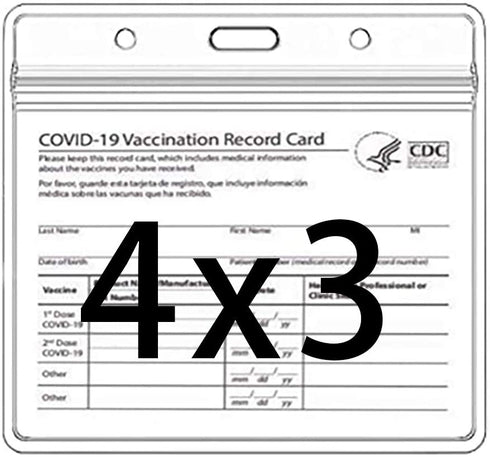 Vaccine Card Holder, Covid Vaccination Card Protector 4 X 3 Inches Vaccine Card Protector Waterproof Clear Vinyl Plastic Sleeve with Type Resealable Zip (10 Pack)
