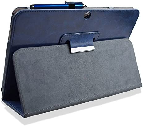 Kuesn for Samsung Galaxy Tab 4 10.1 SM-T530 T531 Book Cover Case and Tab 3 10.1 GT-P5200 P5210 Tablet Folio Flip Book Cover Case with Magnet Closured (Dark Blue)
