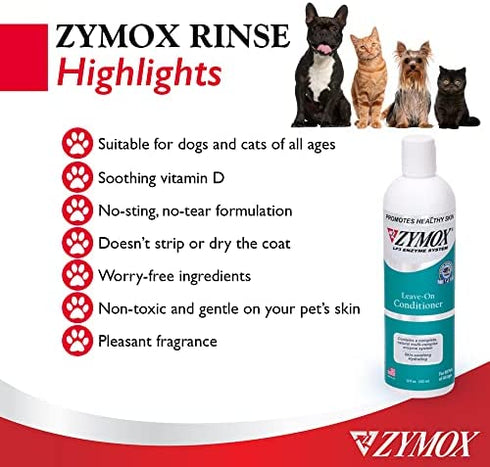 Zymox Leave On Conditioner for Pets, 12 fl oz