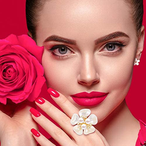 44 Pieces Pearl Rhinestone Buttons Embellishments Buttons Faux Pearl Buttons Flat Back Flower Rhinestone Buttons for Jewelry Making Wedding DIY Decor Clothes Bag Shoes Craft, 11 Styles