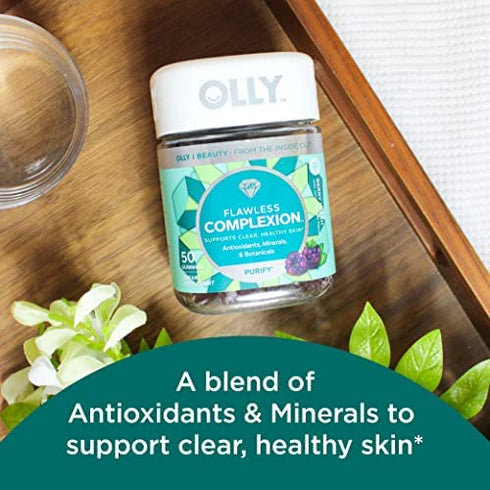 OLLY Glowing Skin Gummy, 25 Day Supply (50 Count), Plump Berry, Hyaluronic Acid, Collagen, Sea Buckthorn, Chewable Supplement (Packaging May Vary)