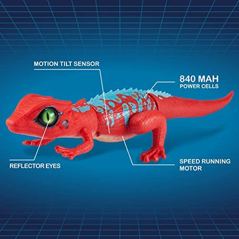 Robo Alive Lurking Lizard Series 2 Red Blue by ZURU Battery-Powered Robotic Interactive Electronic Reptile Toy That Moves (Red Blue)