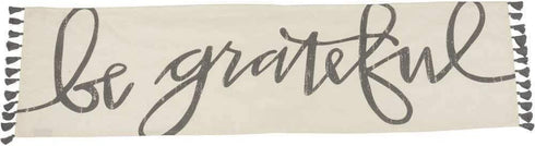 Primitives by Kathy Hand-Lettered Table Runner, 56 x 15-Inches, Be Grateful