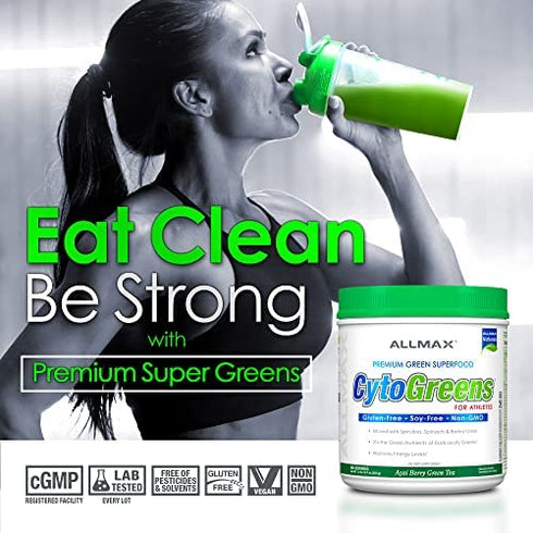 ALLMAX Nutrition - Cytogreens Super Greens Powder, Infused with Spirulina, Spinach & Barley Grass, Supports Immune Health and Digestive Function, Vegan Friendly, 125 Grams