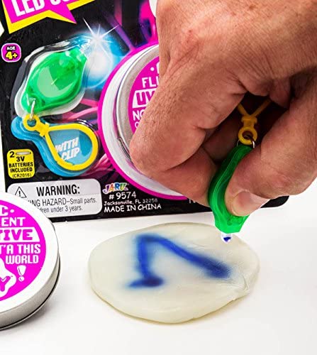 JA-RU Lab Putty Led Scribbler UV Color Changing with Flashlight (3 Pack) Best Thinking Smart Crazy Stress Putty with Tin, Sensory 9574-3