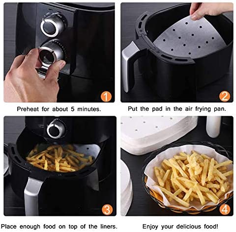 Air Fryer Parchment Paper Liners?8.7"×8.7"? 100Pcs Compatible with XL Philips, NuWave Brio, Chefman, OMORC, Cuisinart, COSORI, Cooks Essentials, Power Airfryer Oven, Chef di Cucina, SARKI and More