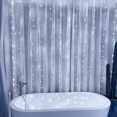 Curtain String Lights, Window Fairy LED Icicle Xmas Lights for Wedding Party Garden Room Outdoor Indoor Wall Decorations(Cool White)