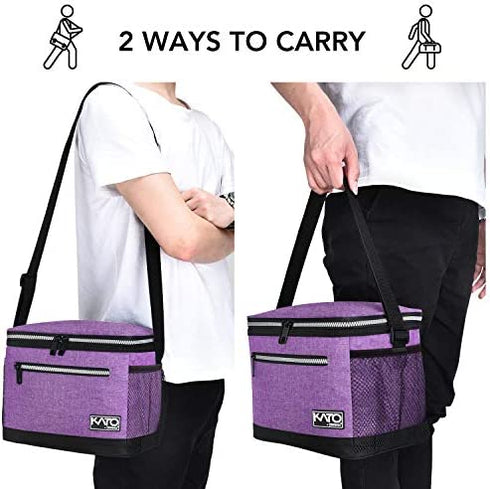 Insulated Lunch Bag for Women Men, Leakproof Thermal Reusable Lunch Box for Adult & Kids by Tirrinia, Lunch Cooler Tote for Office Work, Purple