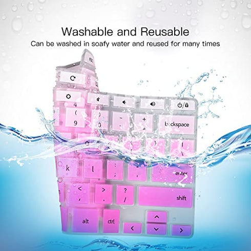 Keyboard Cover for Samsung Chromebook 4 3 XE310XBA XE500C13 XE501C13 11.6/Chromebook 4 XE350XBA 15.6/11.6 Chromebook 2 XE500C12/Chromebook Plus V2 XE520QAB XE521QAB 12.2" Keyboard Skin, Pinkish Purple