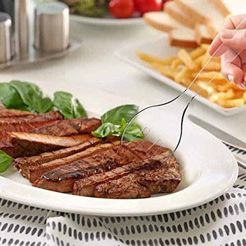 Disposable Serving Utensils, Plastic Serving 10" Spoons 10" Forks & 6" Tongs 6 Of Each, Pack of 18. … (Clear)