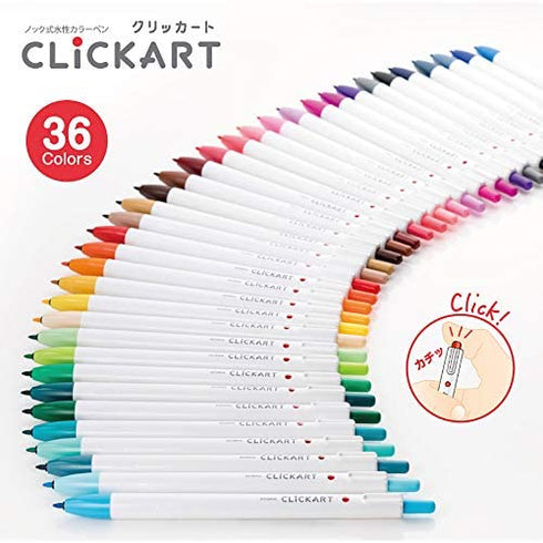 ZEBRA Clickart Water-Based Pen Calm Dark 12 Colors Set, Wyss22-12Cdk