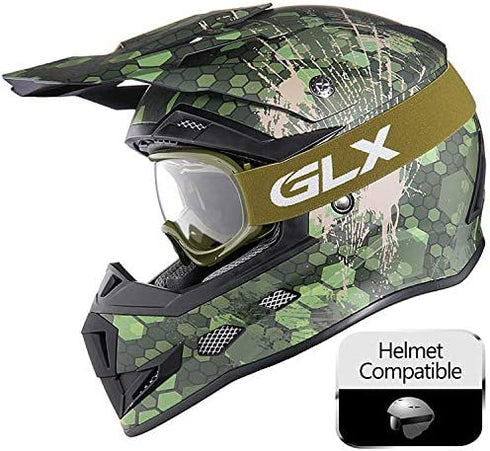 GLX YH15 Anti-Fog Impact-Resistant Kids Youth ATV Off-Road Dirt Bike Motocross Goggles for Boys & Girls (Army Green, one_Size)