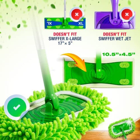 VanDuck Dust Mop Refill Compatible with Swiffer Sweeper Mop (2 Pack) - Microfiber Pet Heavy Duty Dry Cloth Refills - Reusable Mop Pad (Mop is Not Included)