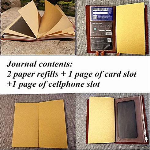 to Grandson Leather Journal- I Will Always Be With You | Refillable Paper 7.9"x4.7" Best Gift for Christmas, Graduation,Birthdays - Engraved Love Message