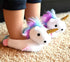 Sophia's Unicorn Slippers with Rainbow Hair and Gold Horn for 18 Inch Dolls, White