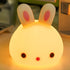 Wenscha Kids Night Light 7 Color Changing USB Rechargeable Night Light for Baby Toddler Christmas Gifts, Touch Portable LED Silicone Bunny Lamp for Nursery Girls Bedroom