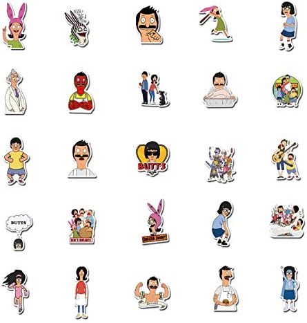 Cute Cartoon Bob's Burgers Stickers (50 PCS) Funny Stickers for Teens, Girls, Adults,Kids - Stickers for Waterbottles,Laptop,Phone,Hydro Flask - Waterproof Vinyl Sticker (Bob's Burgers)