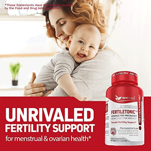 Fertility Supplements for Women to Help Pregnancy & Better Conception + Prenatal Vitamins - Aid Ovulation, Regulate Your Cycle, Balance Hormones with Folate Folic Acid Pills 60 Capsules