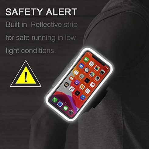 iPhone 14 Pro, 13 Pro, 12 Pro, 11 Pro Armband, JEMACHE Gym Workouts Running Arm Band Case for iPhone X, XS, 11Pro, 12Pro, 13Pro, 14, 14Pro (Black)