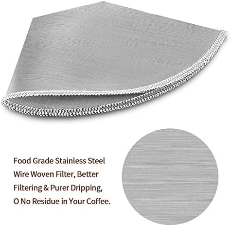 #2 Reusable Permanent Cone Coffee Filters, 2~6 Cup Mesh Coffee Filter 2, Compatible with Cuisinart DCC-450 Coffee Maker & #2 Cone Coffee Dripers, Replace Melitta Coffee Filters No.2
