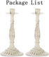 Sziqiqi Candlestick Holders for Taper Candle, Candleholder Display Candle Centerpiece Set of 2 Distressed Ivory