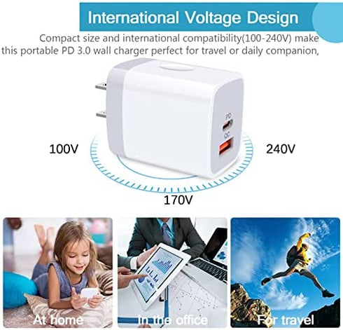 USB C Box Fast Charging Wall Charger for Samsung Galaxy A13 A53 5G,Z Flip 3/Z Fold2, S21 FE,S22 Ultra,A52 A42 A73,iPhone 13 Pro Max,12 Mini,SE 2022,11,XR,X,Pixel 6 Pro 5A 4A,20W C Charger Block Brick