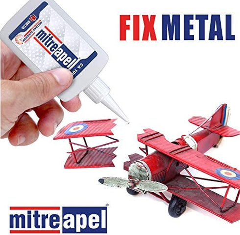 MITREAPEL Super CA Glue (0.90 oz.) with Spray Adhesive Activator (3.30 fl oz.) - Ca Glue with Activator for Wood, Plastic, Metal, Leather, Ceramic-Cyanoacrylate Glue for Crafting and Building (1 PACK)