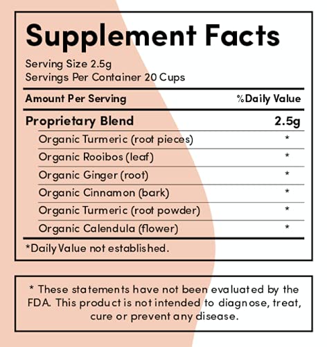 AIP Diet Anti Inflammatory Tea Herbal Blend for Autoimmune Protocol Compliant Foods, AIP, Whole 30, Paleo friendly - 100% Organic Sachet Tea Bags of Loose Leaf Herbs for inflammation - Ayurvedic Anti-Inflammatory turmeric rooibos ginger tea