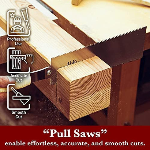 SUIZAN Japanese Pull Saw Hand Saw 9.5 Inch Ryoba Double Edge Flush Cut Saw Woodworking tools
