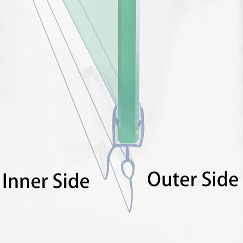 Frameless Shower Door Sweep Shower Door Bottom Seal for 1/4" Glass,36" Long, Glass Shower Door Seal Strip,Clear Vinyl
