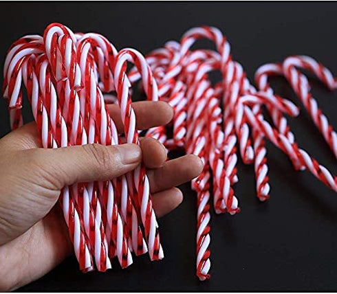 ToBeIT 32pcs Candy Canes Plastic Christmas Tree Hanging Ornaments (red(13cm))