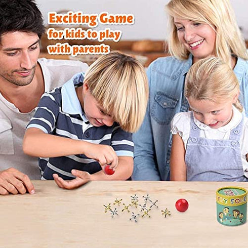 TriMagic Jacks Game with Ball, Old School Jax Game Toys, Retro Vintage Board Games for Kids 8-10-12 Years Old and Young Adults, Classic Traditional Table Games for Family Game Night