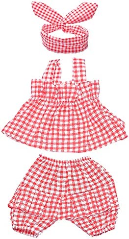 XADP 5 Pack Baby Doll Clothes Outfits for 12 Inch Baby Dolls, Set of 5 with Hair Bands