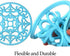 Silicone Trivet ME.FAN 3 Set Silicone Trivet Mat - Multi-Use Intricately Carved Insulated Flexible Durable Non Slip Coasters (Purple)