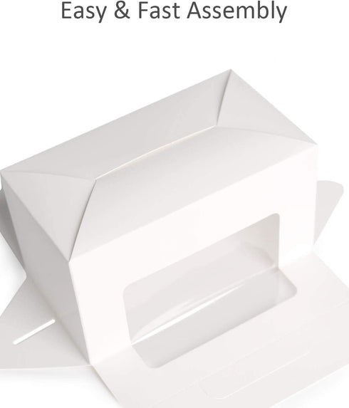 Yotruth White Cupcake Box 2 Holders?50Packs?,6.2 x 3.5 x 3.5 inch, Cupcake Carrier with Insert and Display Window Goodies Favor Candy Treat Boxs Muffin Carry Container