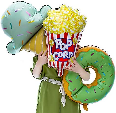 26 x 17 inch Popcorn Party Balloons Movie Popcorn Balloon Foil Party Balloon mylar balloon Movie Night Themed Party Decoration Balloons,10 pcs