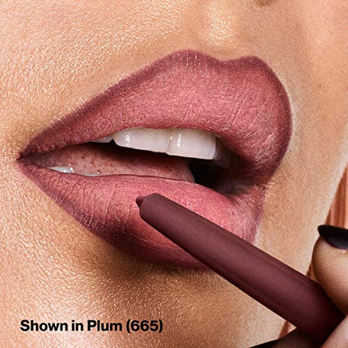 Lip Liner by Revlon, Colorstay Face Makeup with Built-in-Sharpener, Longwear Rich Lip Colors, Smooth Application, 665 Plum