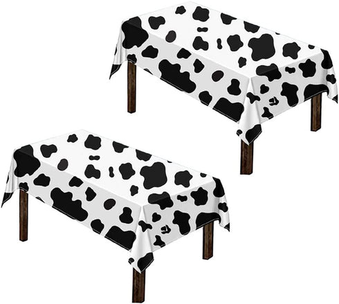 Cow Themed Birthday Party Supplies Decorations Tableware Set - Cow Print Cake Plates,Napkins,Tablecloth for kid Birthday and Baby Shower Decorations