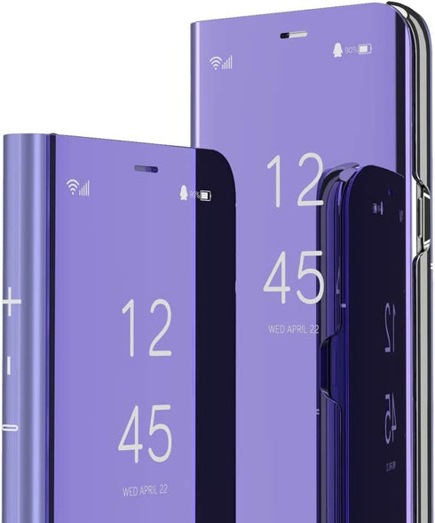 COTDINFORCA Samsung Note 9 Case, Mirror Design Clear View Flip Bookstyle Luxury Protecter Shell with Kickstand Case Cover for Samsung Galaxy Note 9 (2018). Flip Mirror: Purple