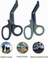 EFORCAR Medical Shears, Trauma Bandage Scissors,EMT Paramedics Nurses First aid Sharp Stainless Steel Saw Tooth Black Green Scissors,(2 Pack)