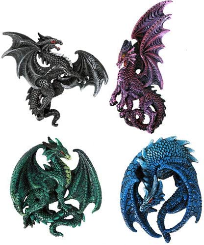 Dragon's Lair Ruth Thompson Set of 4 Collectible Sculptural Dragons Refrigerator Magnets Gift Decor
