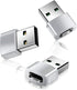 Basesailor USB to USB C Adapter 3 Pack,Zinc Alloy Type C Female to A Male Charger Block-Converter for iPhone 12 13 14 Pro Max,Airpods,iPad 8 10 Air 4 5 Mini 6,Samsung Galaxy Z Fold Flip S23 A53 Watch