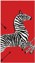 Caspari Zebras Paper Guest Towel Napkins in Red - Two Packs of 15