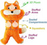 Jalousie 5 Pack 12'' Dog Toys Assortment Value Bundle Dog Plush Toys Dog Squeak Toys12 Inch Each Dog Squeaky Toys Assortment for Medium to Large Breeds - Include Raccoon Elk Hippo Fox Sloth