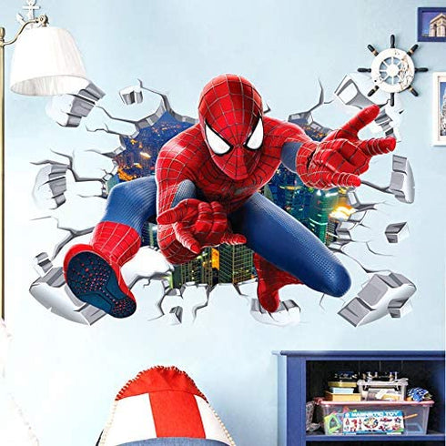 ZI XIN Superhero Wall Stickers Spider-Man Wall Decals Excellent Vinyl Wall Decor for Boys Room Living Room (Size 35.4 x 23.6 inch)