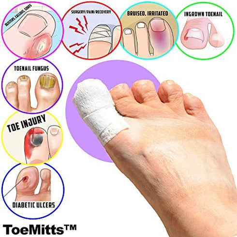 MediMitt ToeMitt Big Toe Bandages (Full Coverage Big Toe Bandage) (Medium 10-Pack)